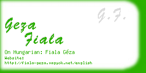 geza fiala business card